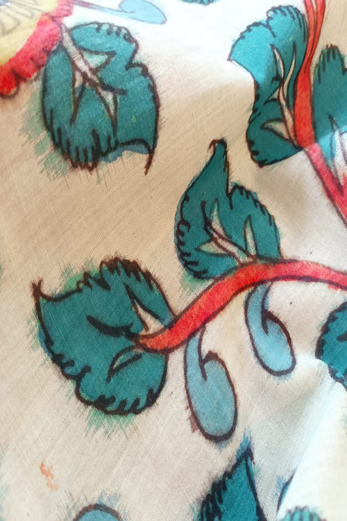 Creative Bee 'ANTHOS' Natural Dye Hand-Painted Kalamkari Cotton Fabric - Image 3
