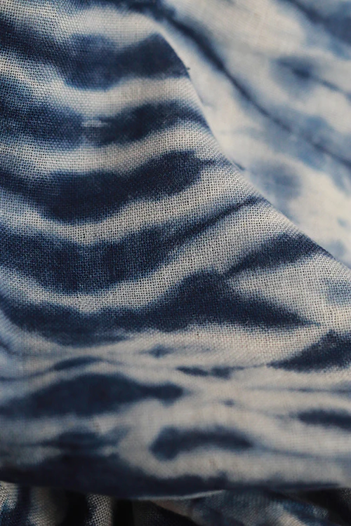 Creative Bee 'arambol' Natural Dye Shibori Cotton Stole - Image 2