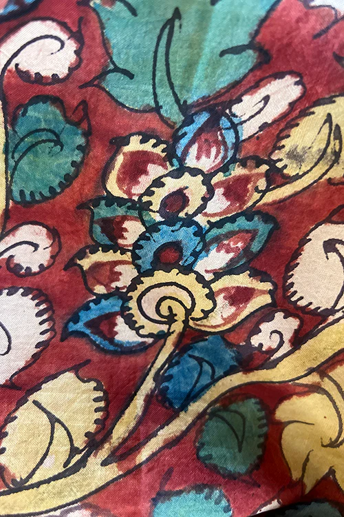 Creative Bee 'ava' Natural Dye Hand-Painted Kalamkari Silk Fabric (0.50 meter) - Image 3