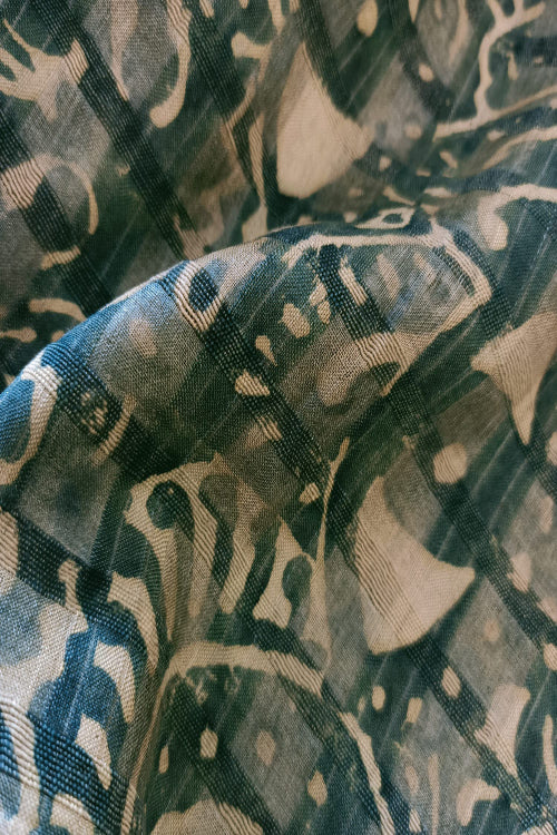 Creative Bee 'AYLA' Natural Dye Block Printed Tussar Silk Fabric - Image 3
