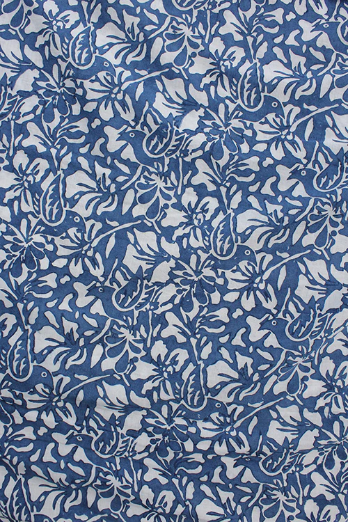 Creative Bee 'BIRD' Natural Dyed Block Printed Cotton Fabric X 0.50 Meter - Image 3