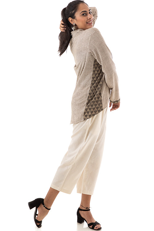 Creative Bee 'BRUMMELL' Natural Dyed Block-Print Handwoven Cotton Business Jacket - Image 4