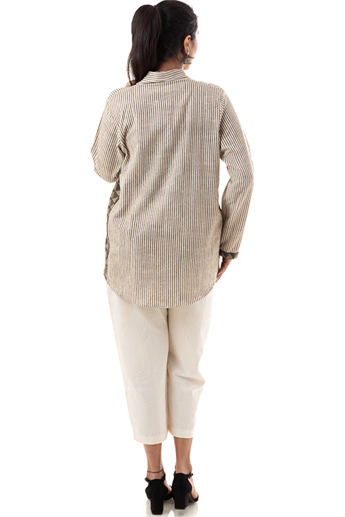 Creative Bee 'BRUMMELL' Natural Dyed Block-Print Handwoven Cotton Business Jacket - Image 5