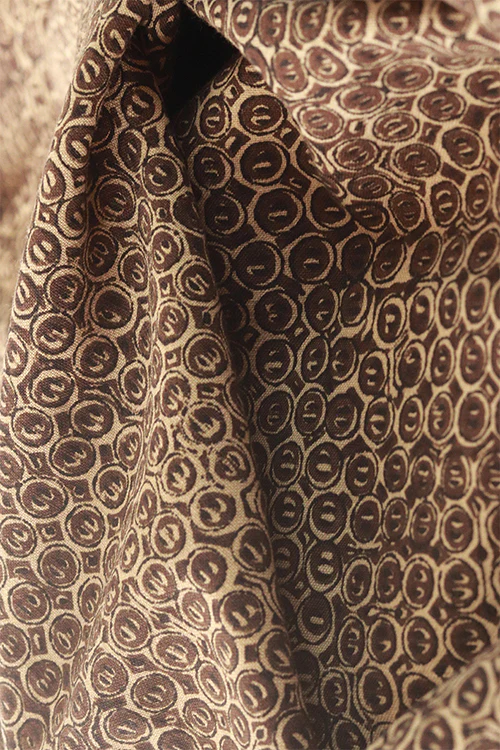 Creative Bee 'Button' Natural Dye Block Print Cotton Fabric (0.5 Meter) - Image 2