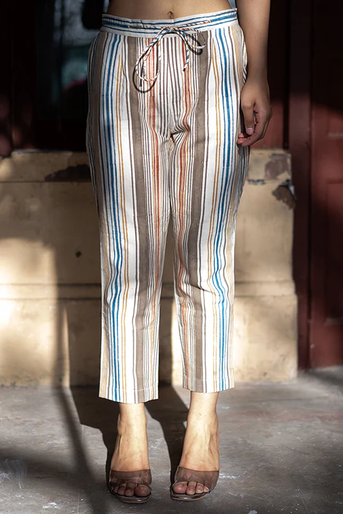 Creative Bee 'CELESTIAL' Natural Dyed Block Printed Cotton Muli Color Pants - Image 3
