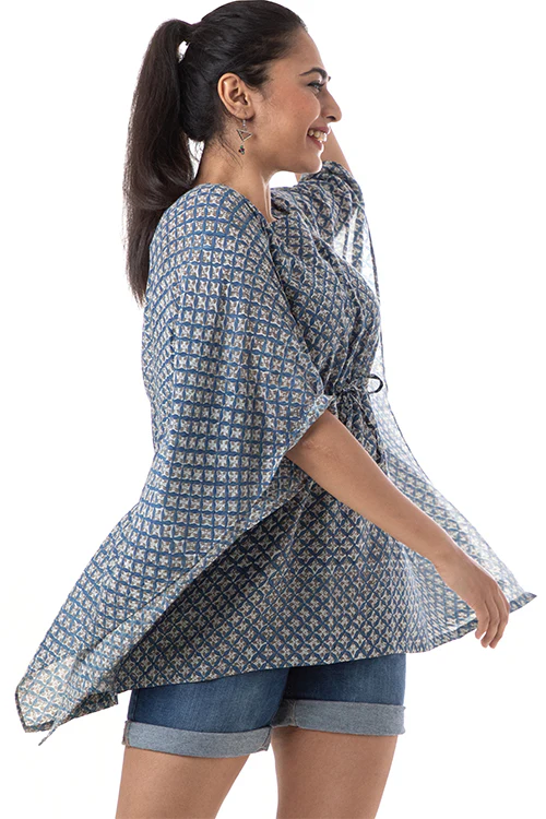 Creative Bee 'CHANCHI' Natural Dyed Block-Print Handwoven Kaftan - Image 2