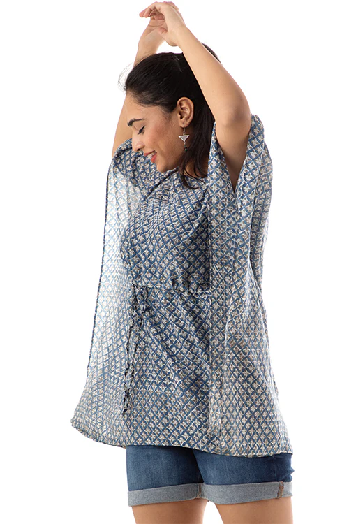 Creative Bee 'CHANCHI' Natural Dyed Block-Print Handwoven Kaftan - Image 4
