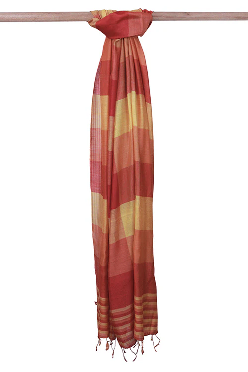 Creative Bee 'Checks' Signature Weave Silk Dupatta