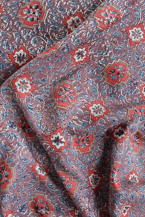 Creative Bee 'ELISE' Natural Dyed Block Printed Mulberry Silk Fabric x 0.50 Meter - Image 4
