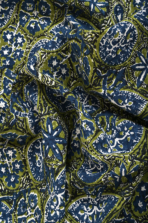 Creative Bee 'fertility' Azo Free Dye Block Print Cotton Fabric (0.50 meter)