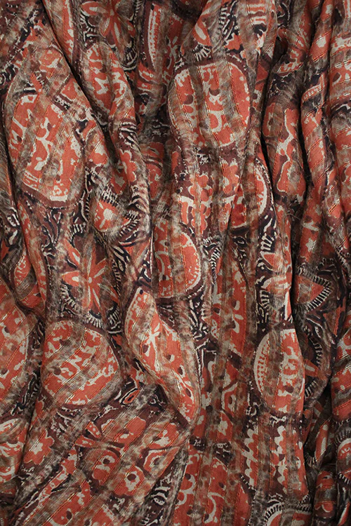 Creative Bee 'FOSTRETTI' Natural Dyed Block-Printed Silk Fabric (0.5 Meter) - Image 3