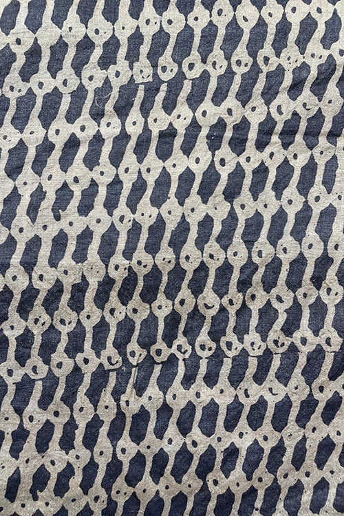 Creative Bee 'Gary' Natural Dyed Hand Block Printed Tussar Fabric - Image 3