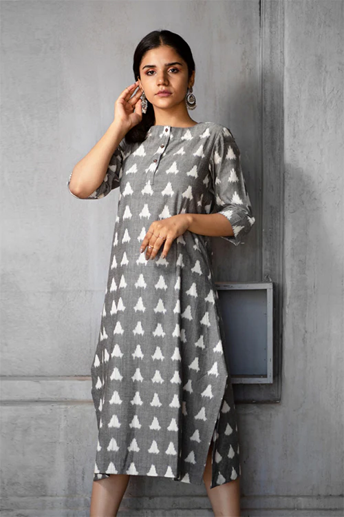 Creative Bee 'GAZA' Handwoven Ikat Cotton Sleeved Tunic