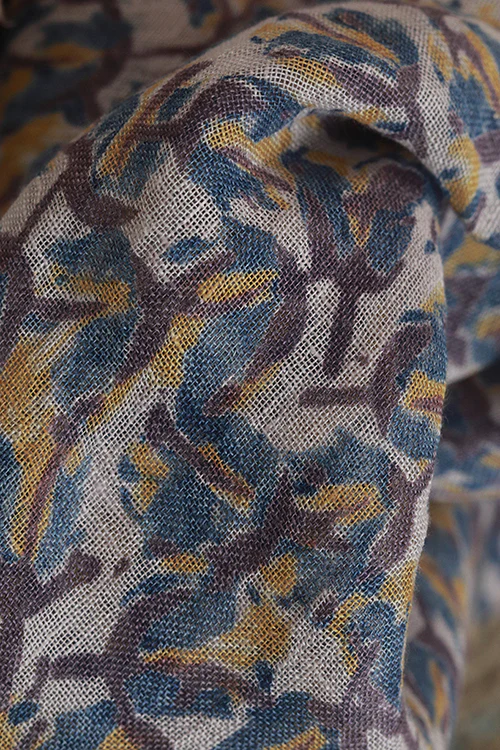 Creative Bee 'gul lalaa' Natural Dye Block Print Linen Stole - Image 4