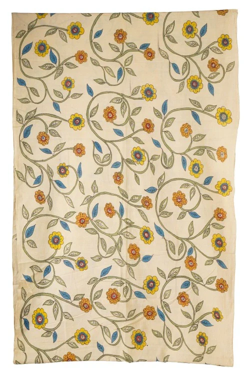 Creative Bee Hand Woven Natural Dye 'Kala-Pure' Hand-Painted Kalamkari Cotton Fabric-1Meters - Image 3