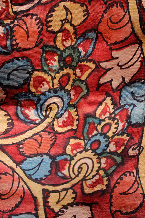 Creative Bee 'iconic' Natural Dye Hand-Painted Kalamkari Mulberry Silk Fabric (0.50 meter) - Image 3