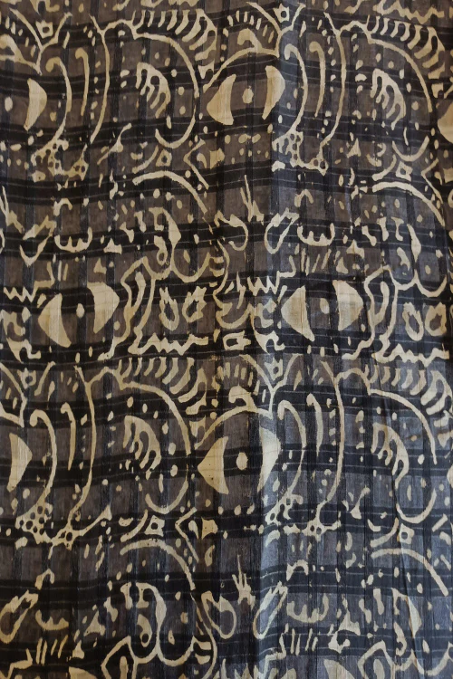 Creative Bee 'IDRA' Natural Dye Block Printed Tussar Silk Fabric - Image 2