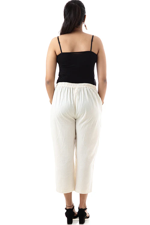 Creative Bee 'IVORY' Handwoven Pure Cotton Pants - Image 5
