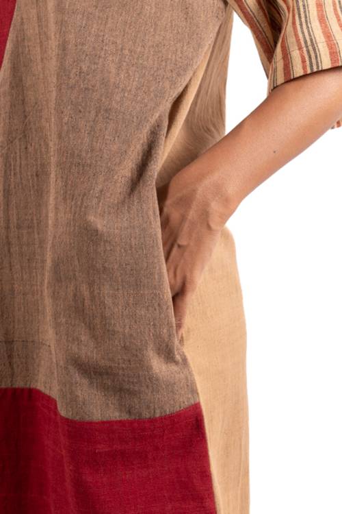Creative Bee 'LACUMA' Comfortable, Hnadwoven Tunic With Natural Dye - Image 2