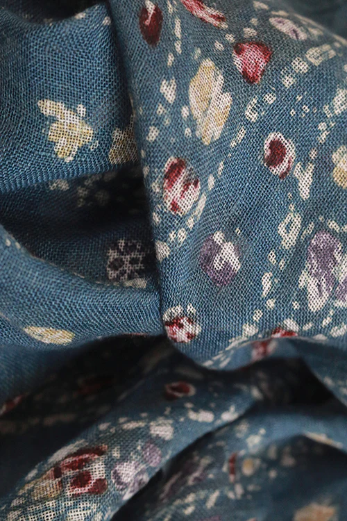 Creative Bee 'laguna' Natural Dye Block Print Linen Stole - Image 2