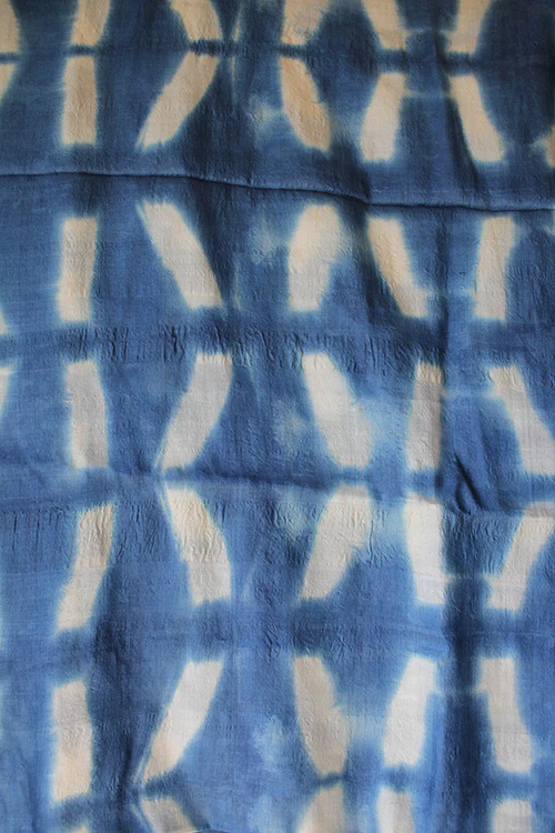 Creative Bee 'MARDIN' Natural Dye Indigo Shibori Desi Tussar Fabric - Image 3