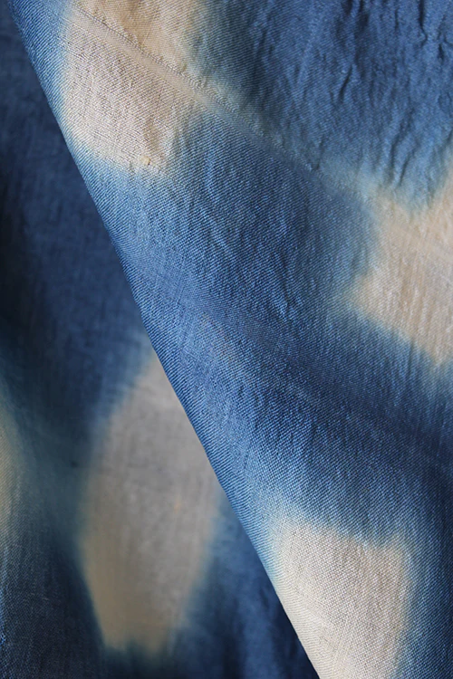 Creative Bee 'MARDIN' Natural Dye Indigo Shibori Desi Tussar Fabric - Image 5