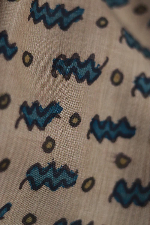 Creative Bee 'Matsyapani' Natural Dye Hand-Painted Kalamkari Silk Dupatta - Image 5