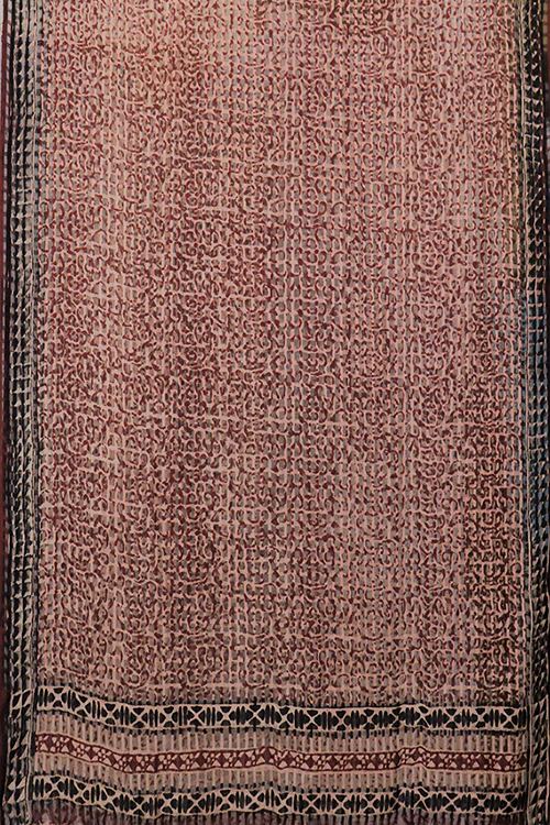 Creative Bee 'meeru' Natural Dye Block Print Filature Silk Dupatta - Image 4