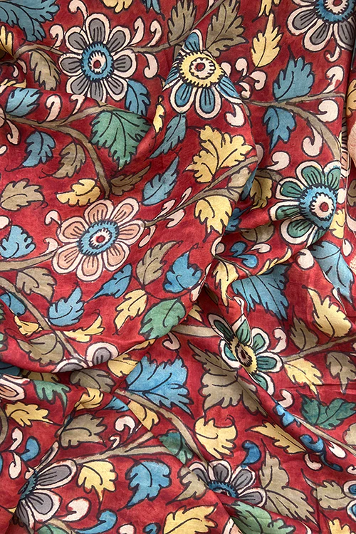 Creative Bee 'mia' Natural Dye Hand-Painted Kalamkari Silk Fabric (0.50 meter) - Image 3