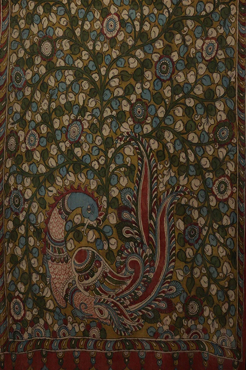 Creative Bee Natural Dye Hand-Painted Kalamkari Cotton Dupatta - Image 2