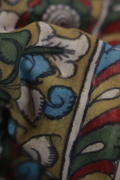 Creative Bee Natural Dye Hand-Painted Kalamkari Cotton Dupatta - Image 3