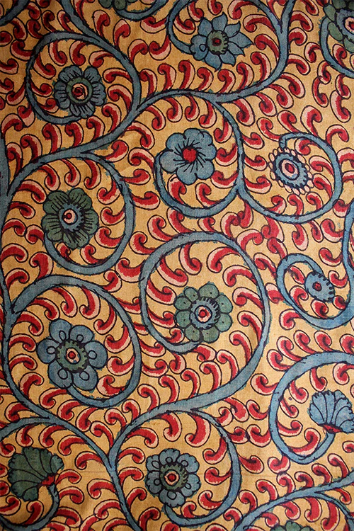 Creative Bee 'romano' Natural Dye Hand-Painted Kalamkari Tussar X Cotton Fabric (0.50 meter) - Image 3
