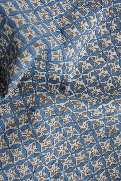Creative Bee 'star' Natural Dye Block Print Cotton Fabric (0.50 meter) - Image 3
