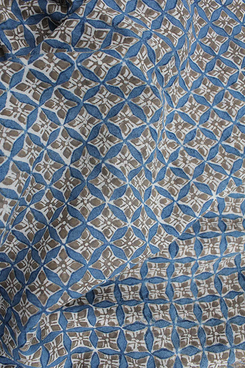 Creative Bee 'star' Natural Dye Block Print Cotton Fabric (0.50 meter) - Image 4