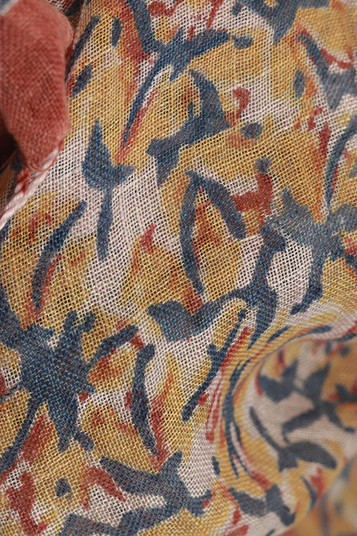 Creative Bee 'sunshine' Natural Dye Block Print Linen Stole - Image 2