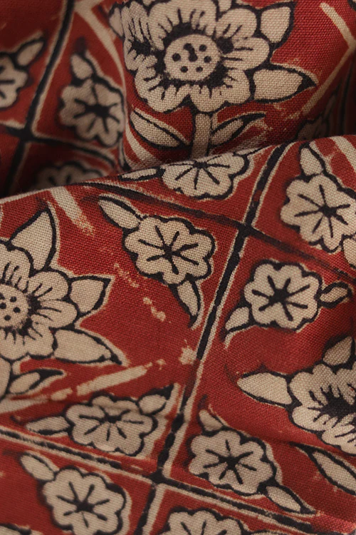 Creative Bee 'TILE' Natural Dye Block Print Cotton Fabric (0.5 Meter) - Image 3