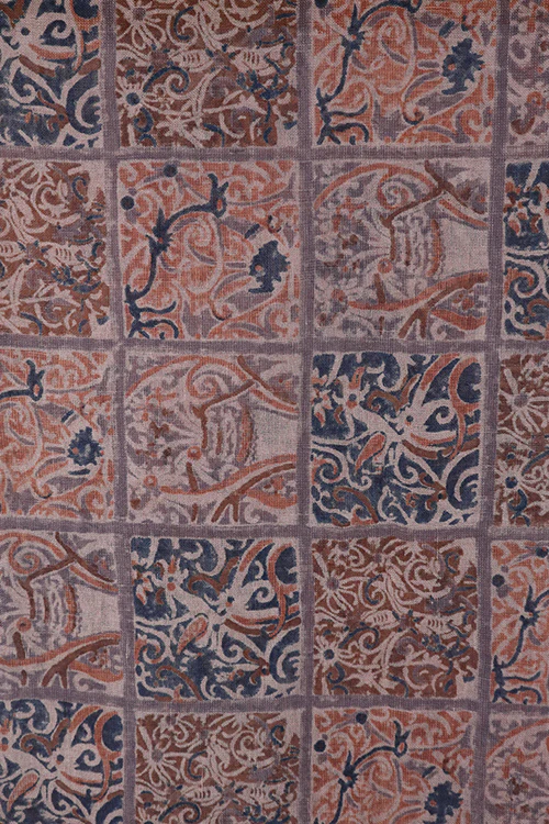 Creative Bee 'tiles' Natural Dye Block Print Linen Stole - Image 4