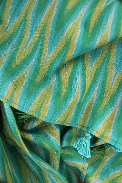 Creative Bee 'tiles' Safe Dye Ikat Cotton Stole - Image 2