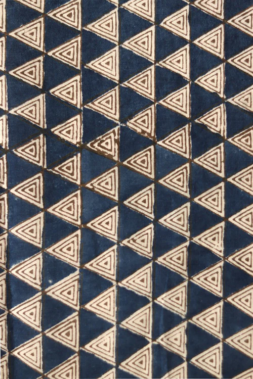 Creative Bee 'trikon' Natural Dye Block Print Cotton Fabric (0.50 meter) - Image 3