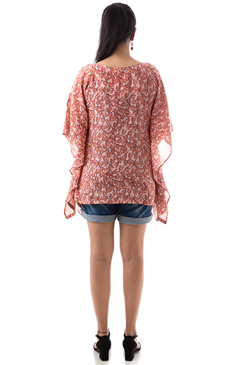 Creative Bee 'TULIP' Natural Dyed Block-Print Handwoven Cotton Kaftan - Image 5