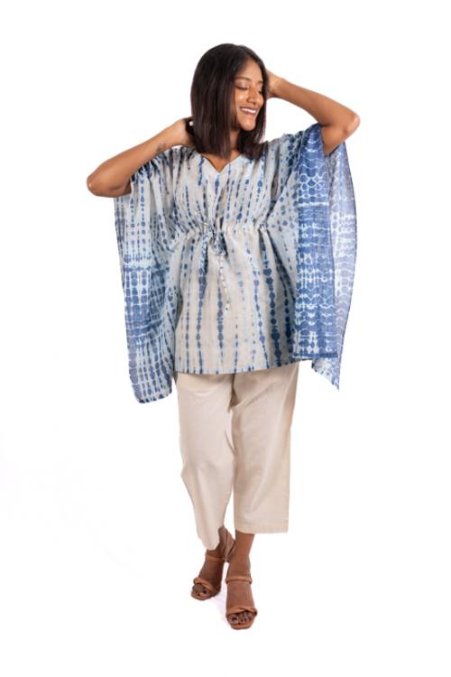 Creative Bee 'UMBRA' Natural Dye, Shibori Short Kaftan - Image 3