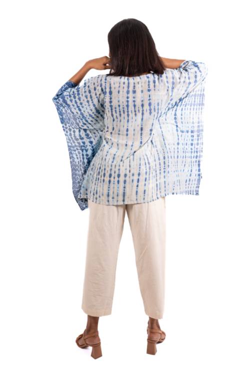 Creative Bee 'UMBRA' Natural Dye, Shibori Short Kaftan - Image 4