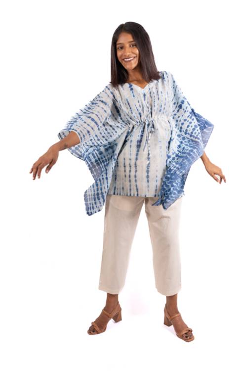 Creative Bee 'UMBRA' Natural Dye, Shibori Short Kaftan - Image 5