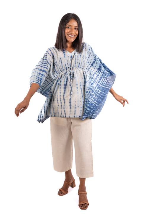 Creative Bee 'UMBRA' Natural Dye, Shibori Short Kaftan - Image 7