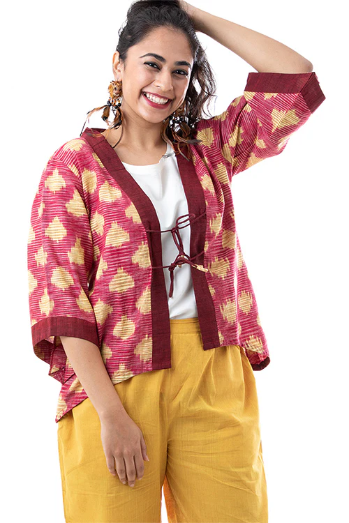 Creative Bee 'ZULU' Handwoven Ikat Cotton Shrug