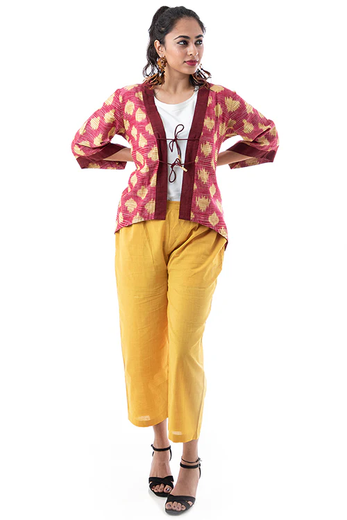 Creative Bee 'ZULU' Handwoven Ikat Cotton Shrug - Image 2