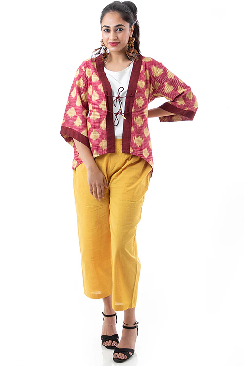 Creative Bee 'ZULU' Handwoven Ikat Cotton Shrug - Image 3