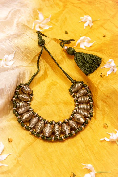 Miharu Brass Thread Choker Necklace D86 - Image 3
