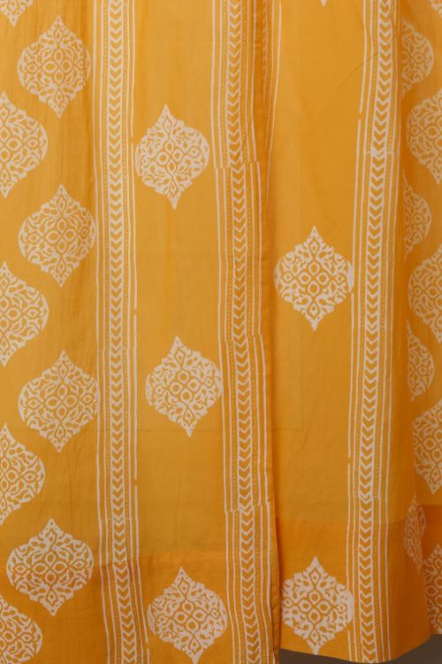 Sooti Syahi Daffodil Hand Block Printed Window Curtain - Image 5