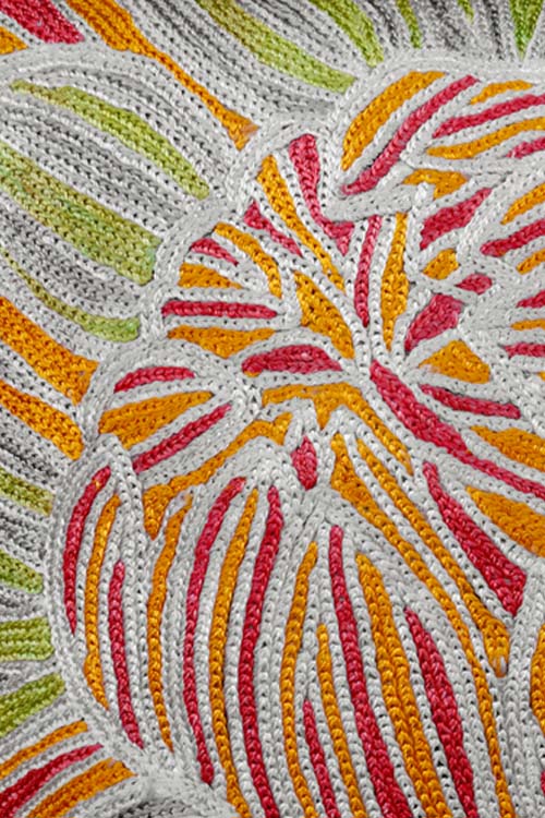 Zaina By Ctok Dahlias Chainstitch Embroidered Cushion Cover - Pastel - Image 2